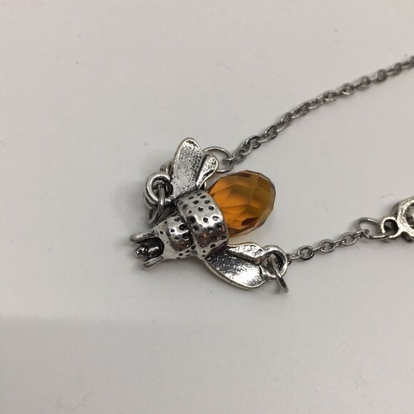 NEW Dainty Silver Tone Honey Bee Chain Bracelet and Earrings - Picture 11 of 13